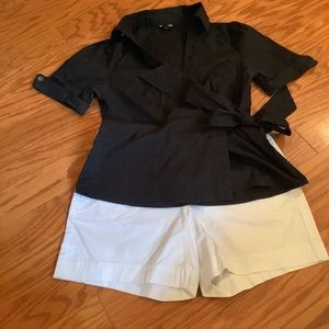 Guess Crisp Black Wrap Top